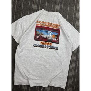 Vintage Strom Chasing Shirt Mens Large Gray Cloud 9 Tours‎ Y2K Double Sided